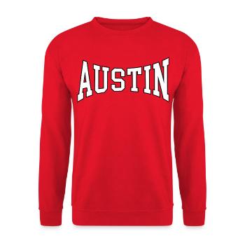 Austin - Unisex Pullover - Rot - Vorne - Alina (178cm) & Michal (187cm)
