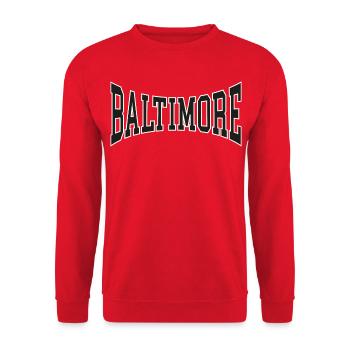 Baltimore - Unisex Sweatshirt - red - Front - Alina (178cm) & Michal (187cm)