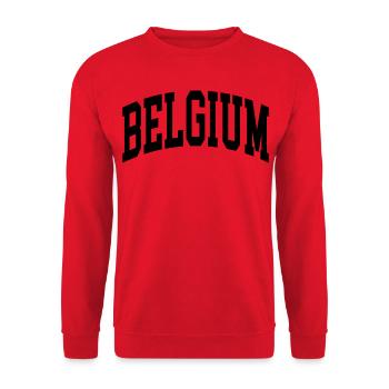 Belgium - Unisex Sweatshirt - red - Front - Alina (178cm) & Michal (187cm)