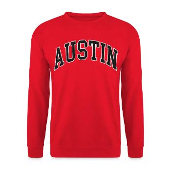 Austin - Unisex Pullover - Rot - Vorne - Alina (178cm) & Michal (187cm)