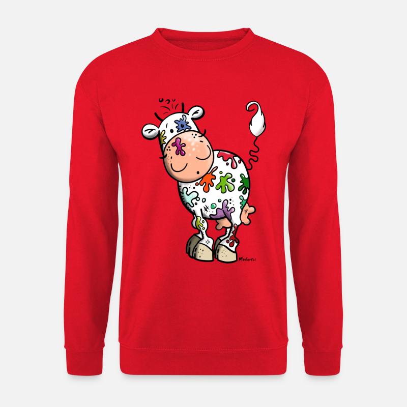 Coloré Vache - Sweat-shirt Unisexe - rouge