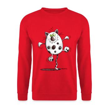 Mignon Chat - Sweat-shirt Unisexe - rouge - Devant - Alina (178cm) & Michal (187cm)
