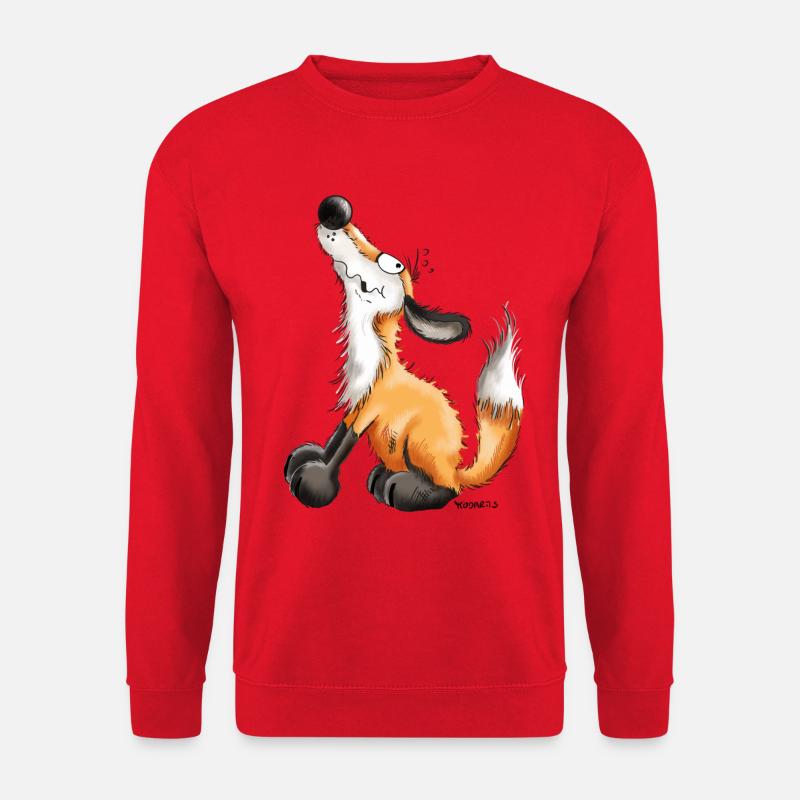 Lustiger Fuchs - Fox - Tiere - Comic - Fun - Art - Unisex Pullover - Rot