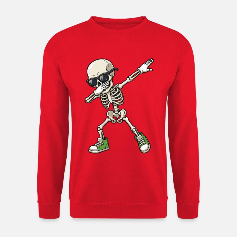 Dab Skelett Cartoon - Unisex Pullover - Rot