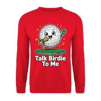 Parlez-moi à l’oiseau – Humour de golf - Sweat-shirt Unisexe - rouge - Devant - Alina (178cm) & Michal (187cm)