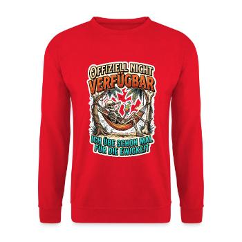 Offiziell Nicht Verfügbar – Ewigkeit - Unisex Pullover - Rot - Vorne - Alina (178cm) & Michal (187cm)