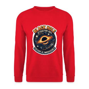 Schwarzes Loch Anziehung 100% - Unisex Pullover - Rot - Vorne - Alina (178cm) & Michal (187cm)
