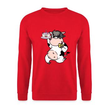 Pâtissier boulanger gâteau gâteau de la vache métiers - Sweat-shirt Unisexe - rouge - Devant - Alina (178cm) & Michal (187cm)