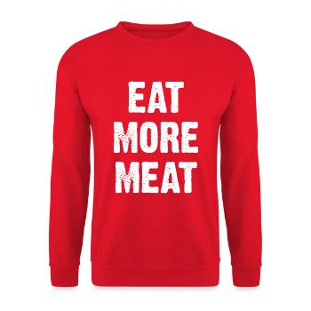 Mangez plus de viande - Sweat-shirt Unisexe - rouge - Devant - Alina (178cm) & Michal (187cm)