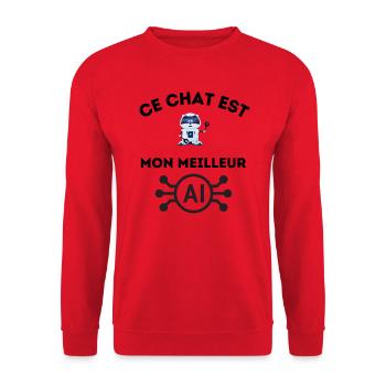Ce chat est mon meilleur ai - Sweat-shirt Unisexe - rouge - Devant - Alina (178cm) & Michal (187cm)
