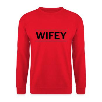 Wifey - Unisex Pullover - Rot - Vorne - Alina (178cm) & Michal (187cm)