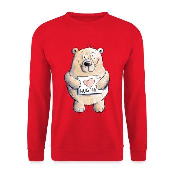 Hug Me Bär I Teddy Love - Sweat-shirt Unisexe - rouge - Devant - Alina (178cm) & Michal (187cm)