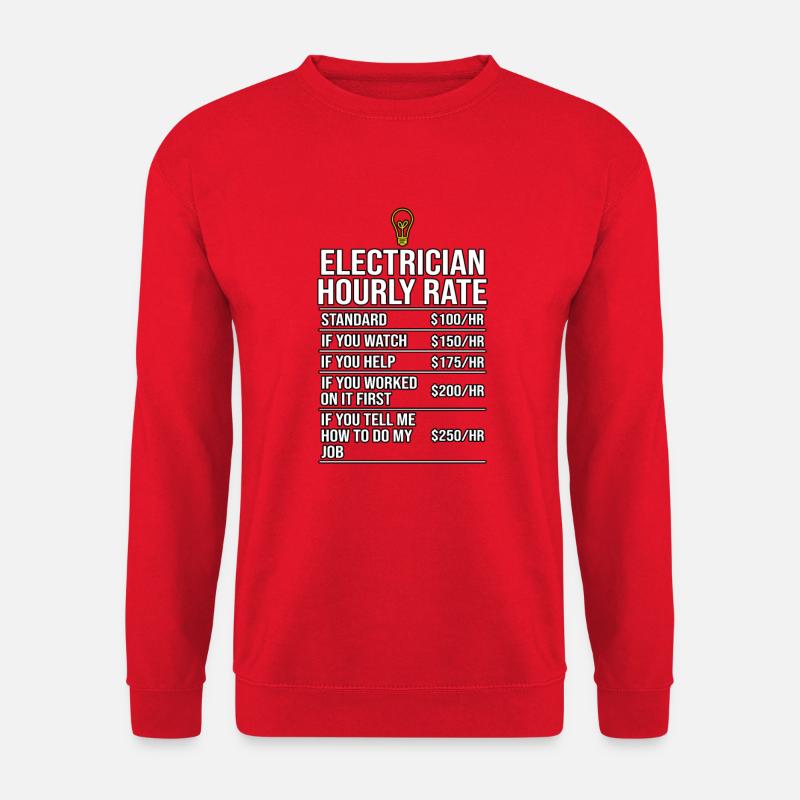 Elektriker Stundensatz T-Stück - Unisex Pullover - Rot