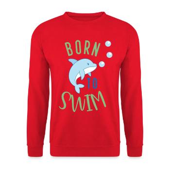 Born to swim - Unisex Sweatshirt - red - Front - Alina (178cm) & Michal (187cm)