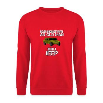 Aventure en jeep du vieil homme - Sweat-shirt Unisexe - rouge - Devant - Alina (178cm) & Michal (187cm)