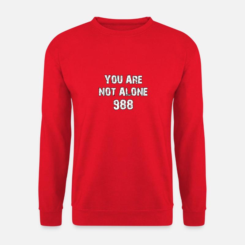 Vous n’êtes pas seul 988 - Sweat-shirt Unisexe - rouge