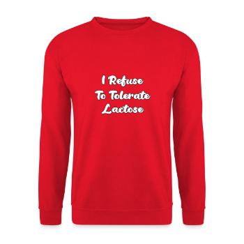 I Refuse To Tolerate Lactose - Unisex Sweatshirt - red - Front - Alina (178cm) & Michal (187cm)