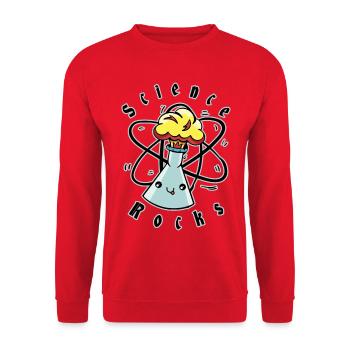Wissenschaft Rockt - Unisex Pullover - Rot - Vorne - Alina (178cm) & Michal (187cm)