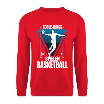 Basketball Basketballer - Unisex Pullover - Rot - Vorne - Alina (178cm) & Michal (187cm)