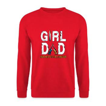 Girl Dad: Her Protector Forever - Unisex Sweatshirt - red - Front - Alina (178cm) & Michal (187cm)