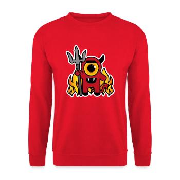 Happy Halloween: Devil - Unisex Sweatshirt - red - Front - Alina (178cm) & Michal (187cm)
