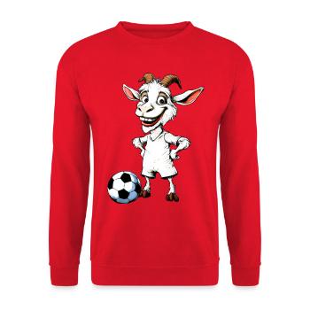 Goats Football / Footballer Goat - Unisex Sweatshirt - red - Front - Alina (178cm) & Michal (187cm)