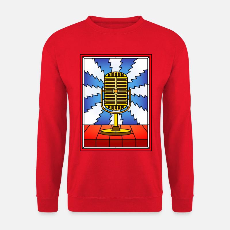 Conception rétro de vitrail micro - Sweat-shirt Unisexe - rouge