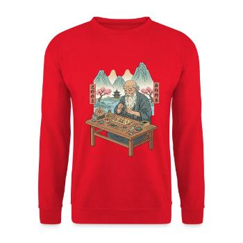 Pyro Feuerwerker - Unisex Pullover - Rot - Vorne - Alina (178cm) & Michal (187cm)