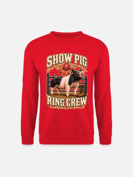 SHOW PIG RING CREW - Unisex Pullover - Rot