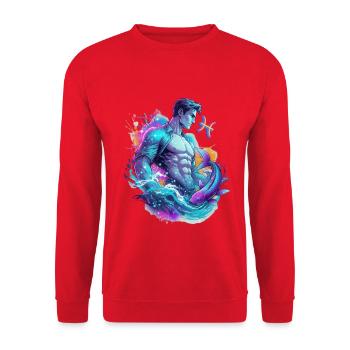 Poissons_Astro_Homme - Sweat-shirt Unisexe - rouge - Devant - Alina (178cm) & Michal (187cm)