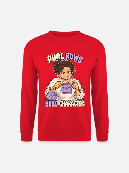 Linke Maschen formen Charakter - Unisex Pullover - Rot