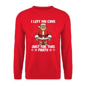 Ich habe meinen Koffer nur für diese Party lustiger Bigfoot gelassen - Unisex Pullover - Rot - Vorne - Alina (178cm) & Michal (187cm)