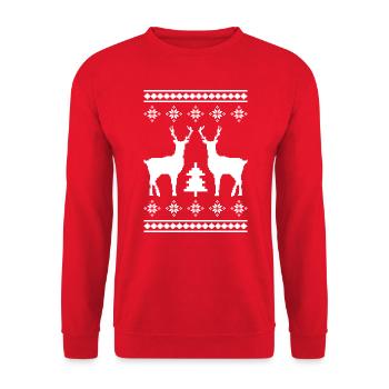 Noël laid Noël renne Elk Norvège - Sweat-shirt Unisexe - rouge - Devant - Alina (178cm) & Michal (187cm)