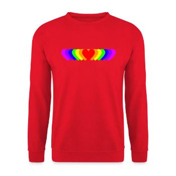 Hearts (Colour) - Unisex Sweatshirt - red - Front - Alina (178cm) & Michal (187cm)