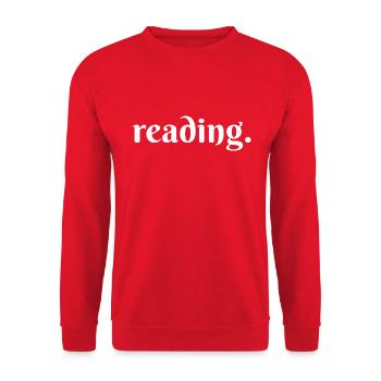 Reading. - Unisex Pullover - Rot - Vorne - Alina (178cm) & Michal (187cm)