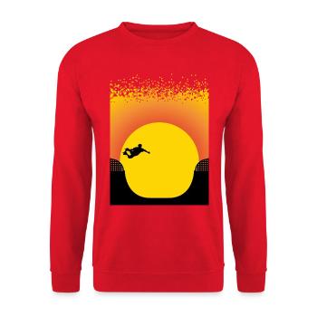 Sunset Skateboards - Unisex Sweatshirt - red - Front - Alina (178cm) & Michal (187cm)