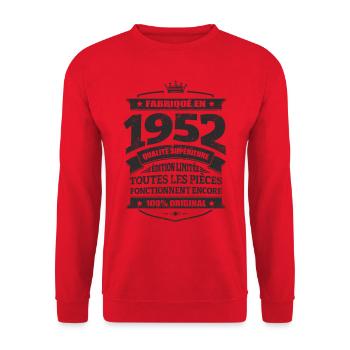FABRIQUÉ EN 1952 - Sweat-shirt Unisexe - rouge - Devant - Alina (178cm) & Michal (187cm)