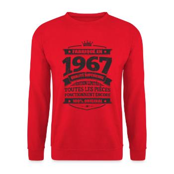 FABRIQUÉ EN 1967 - Sweat-shirt Unisexe - rouge - Devant - Alina (178cm) & Michal (187cm)