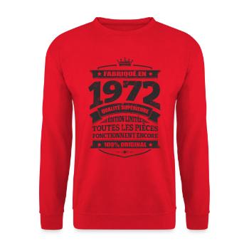 FABRIQUÉ EN 1972 - Sweat-shirt Unisexe - rouge - Devant - Alina (178cm) & Michal (187cm)