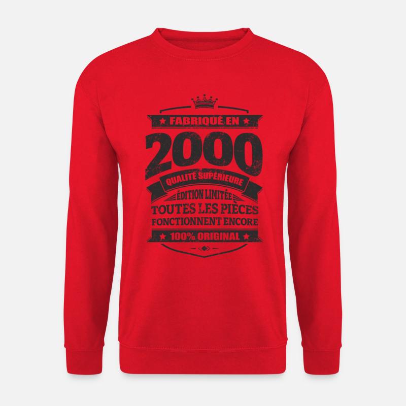 FABRIQUÉ EN 2000 - Sweat-shirt Unisexe - rouge