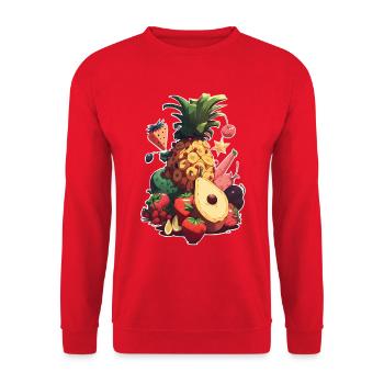 République des fruits - Sweat-shirt Unisexe - rouge - Devant - Alina (178cm) & Michal (187cm)