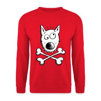 Piraten Hund - Hunde - Unisex Pullover - Rot - Vorne - Alina (178cm) & Michal (187cm)