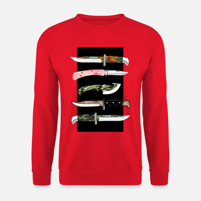Camouflage Messer - Unisex Pullover - Rot