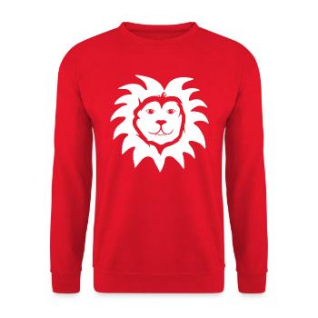 Calm lion's head - Unisex Sweatshirt - red - Front - Alina (178cm) & Michal (187cm)