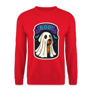 Boo! - Unisex Pullover - Rot - Vorne - Alina (178cm) & Michal (187cm)