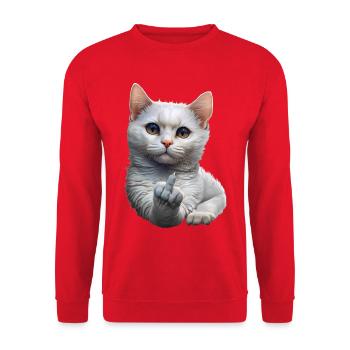 Chat - Sweat-shirt Unisexe - rouge - Devant - Alina (178cm) & Michal (187cm)