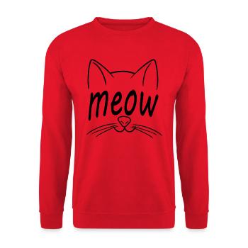 Meow - Sweat-shirt Unisexe - rouge - Devant - Alina (178cm) & Michal (187cm)