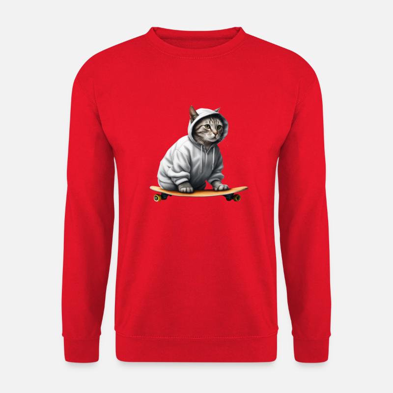Skaterkatze - Unisex Pullover - Rot