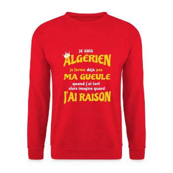 Je suis Algérien .. J'ai raison t shirt - Sweat-shirt Unisexe - rouge - Devant - Alina (178cm) & Michal (187cm)