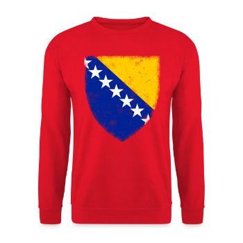 Bosnie-Herzégovine - Sweat-shirt Unisexe - rouge - Devant - Alina (178cm) & Michal (187cm)